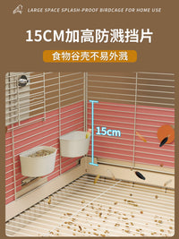 Large Anti-Splash Bird Cage Villa for Parrots, Cockatiels, Peonies, and Sun Conures