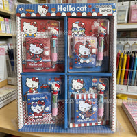 Hello Kitty Notebook Set with Four-Color Pen, High-Value Snap-Button Diary for Students