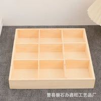 Wooden Desktop Organizer Tray with Multiple Compartments for Jewelry, Stationery, and Small Items