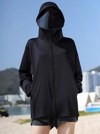 Women's UPF 50+ UV Protection Sun Protection Jacket with Detachable Brim, Ice Silk Breathable Fabric