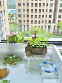Miniature Inflatable Turtle Swimming Ring Aquarium Decoration Toy