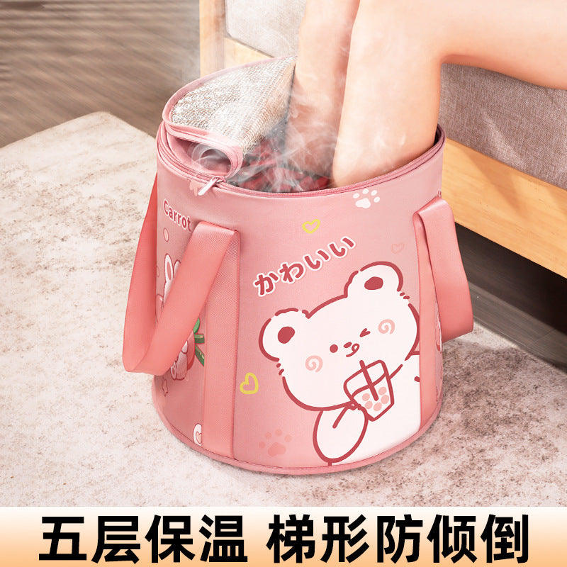 Portable Foldable Foot Spa Bucket for Soaking Feet and Calves, Insulated Deep Basin