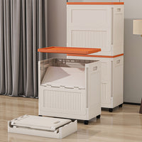 Foldable Home Storage Box with Wheels, Large Capacity Organizer for Clothes and Quilts, Plastic Wardrobe Storage Bin