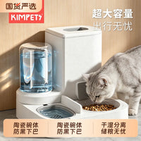 Automatic Pet Feeder and Water Dispenser with Stainless Steel Bowls for Cats and Dogs