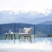 Outdoor Wicker Patio Sofa Set with Teak Legs for Hotel Balcony Poolside