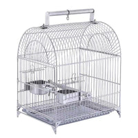 304 Stainless Steel Portable Bird Carrier Cage for Parrots Cockatiels Peonies Sun Conures