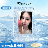 SINGBA Acrylic Magnetic Photo Card Holder for 3-inch Instax and Small Cards
