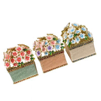 Enamel Butterfly Flower Metal Jewelry Box Ring Holder Desktop Ornament Home Decor Storage