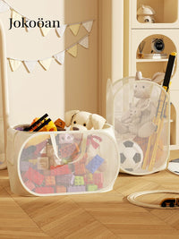 Large Capacity Kids Toy Storage Basket for Stuffed Animals, Building Blocks, and Play Mats