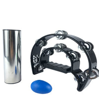 Professional Stainless Steel Sand Shaker Set with Tambourine for Band Accompaniment