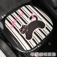 Cartoon Cat Plush Car Seat Cushion Set for Winter Warmth and Comfort