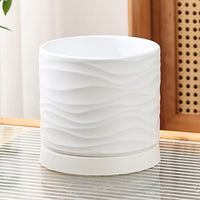 Nordic Ceramic Planter with Tray for Indoor Plants, Succulents, and Flowers