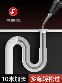 Professional Drain Clog Remover Tool with Spring for Toilets, Pipes, and Kitchen Sinks