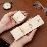 Mini Portable Microfiber Jewelry Pouch with Compartments for Rings Earrings Travel