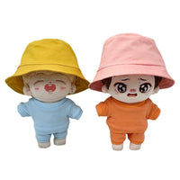 Cotton Doll Bucket Hat for 10cm, 15cm, 20cm Plush Dolls - Celebrity Style Doll Clothes Accessories