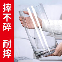 Acrylic Shatterproof Flower Vase for Living Room Decor, Transparent Hydroponic Plant Container, Luxury Style