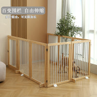 Foldable Wooden Pet Playpen for Small Dogs, Indoor Freestanding Pet Gate and Enclosure