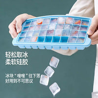 Silicone Ice Cube Tray with Lid for Freezer, Soft Ice Mold for Homemade Ice Cubes and Baby Food Storage