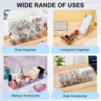 Desktop Cable Organizer Box with 8 Compartments and Dustproof Lid