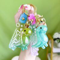 Creative Luminous Frosted Gradient Dinosaur Keychain for Car & Bag