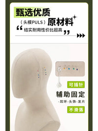 Velvet/Cotton Linen Head Mannequin for Hats, Scarves, Wigs, and Jewelry Display