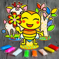 3D Wooden Board Snowflake Pearl Clay Painting Kit for Kids DIY Kindergarten Craft