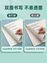 Kraft Paper Notebook for Students, A4/16K Lined Journal with Thickened Pages