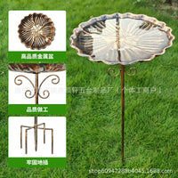 Vintage American Style Cast Iron Bird Feeder & Water Bath for Garden Decoration