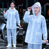 Waterproof Rain Suit for Adults - Detachable Hooded Raincoat and Pants Set for Men and Women