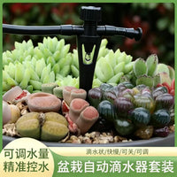 Adjustable Drip Irrigation Kit with Black Tubing for Garden Automatic Watering