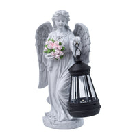 Solar Angel Statue with Lantern - Outdoor Garden Decor Night Light