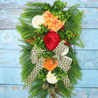 Autumn Harvest Festival Leopard Print Wreath for Door Decoration