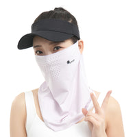 Women's Summer Ice Silk Sun Protection Face Mask with Ear Hooks, Breathable UV Protection for Outdoor Cycling