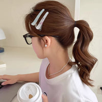 Sweet Hello Rectangular Duckbill Hair Clips for Girls, Cute Decorative Side Hairpins