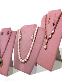 Foldable PU Leather Mannequin Necklace Display Stand Jewelry Holder