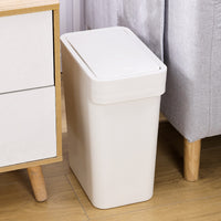 Modern Household Slim Press-Type Trash Can with Lid for Kitchen Living Room Bedroom Bathroom