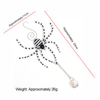 Halloween Black and White Spider Crystal Pendant Ornament