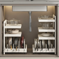 Multi-layer Kitchen Pot Rack Organizer Adjustable Under Sink Countertop Storage Shelf