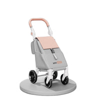 Schmitt Foldable Shopping Cart with Wheels, Portable Lightweight Grocery Utility Cart