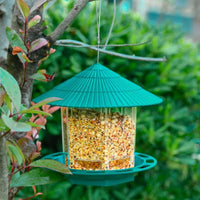 Waterproof Hanging Bird Feeder for Outdoor Balcony - Buddhist Compassion Design