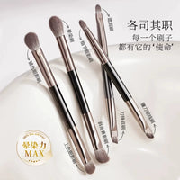 Dual-Ended Makeup Brush Travel Set with Mirror & Storage Case