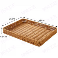 Handwoven Imitation Rattan Fruit Basket Bread Storage Tray