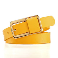 Women's Genuine Leather Thin Belt with Pin Buckle for Dresses and Pants