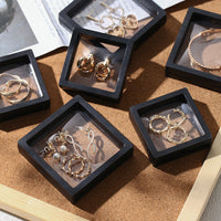 PE Film Storage Box Transparent Jewelry Display Case Ring Pendant Holder Anti-oxidation Packaging