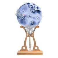 DIY Tie-Dye Fan Kit with Miao Silver Embellishments for Mid-Autumn Festival