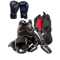 Adult/Kids Muay Thai Boxing Training Protective Gear Set with Chest, Leg, and Head Guards