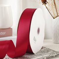 Burgundy Polyester Satin Ribbon for DIY Crafts, Gift Wrapping, and Floral Decoration