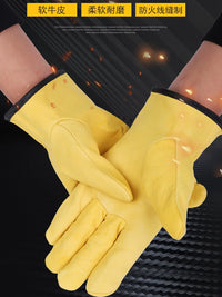 Welding Gloves, Heat Resistant, Soft Leather, Breathable, for Arc Welding and Repair