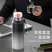 Large Capacity Tea Infuser Thermos Bottle, Double-Layer 316 Stainless Steel Smart Business Portable Water Bottle