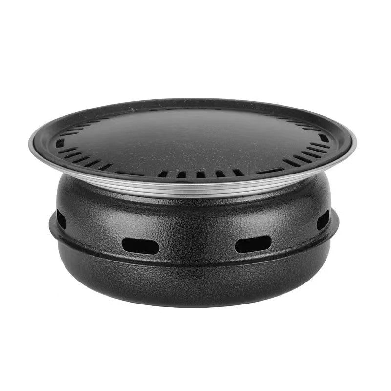 Korean Style Charcoal Grill for Home or Commercial Use, Smokeless Round BBQ Grill for Outdoor Gatherings and Tea Ceremonies